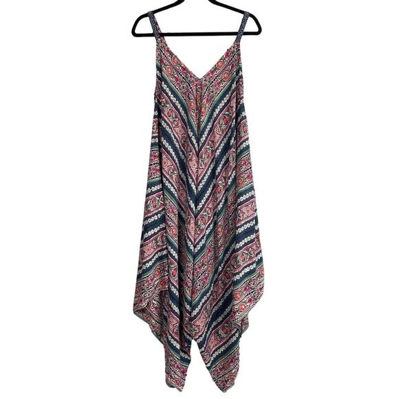 ANGIE Multicolor Wide Leg Boho Jumpsuit Size L - Picture 6 of 8